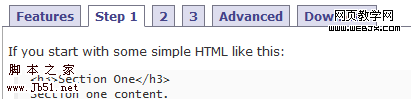 JavaScript Tabifier screen shot.