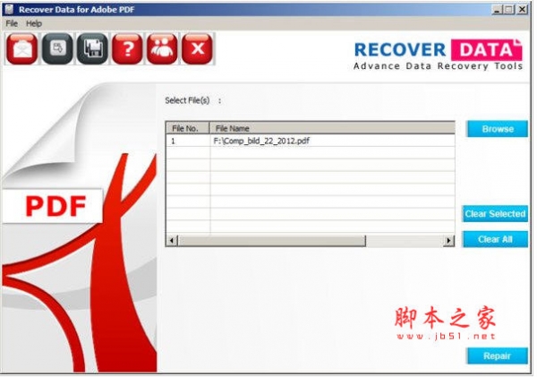 PDF文件恢复软件 Recover Data for Adobe PD