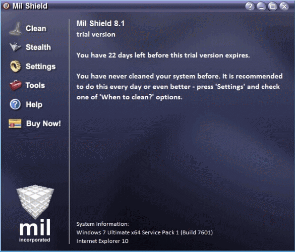 Mil Shield(清理上网痕迹) v8.1 英文官方安装