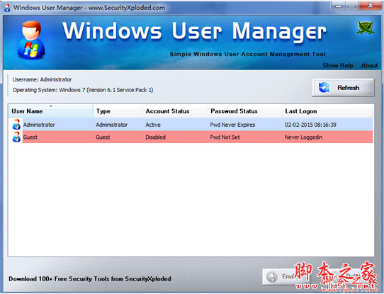 Windows User Manage(系统用户账户管理器) v