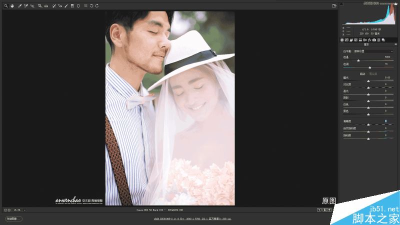 Photoshop调出外景婚纱照片甜美暖色效果,PS教程,思缘教程网