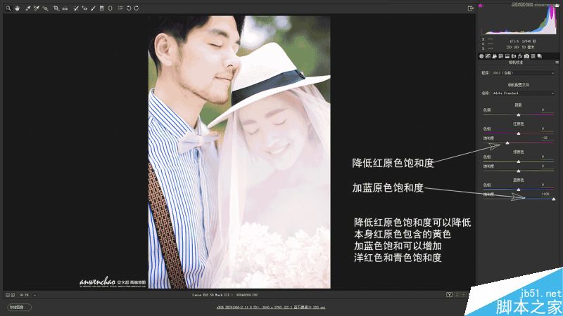 Photoshop调出外景婚纱照片甜美暖色效果,PS教程,思缘教程网