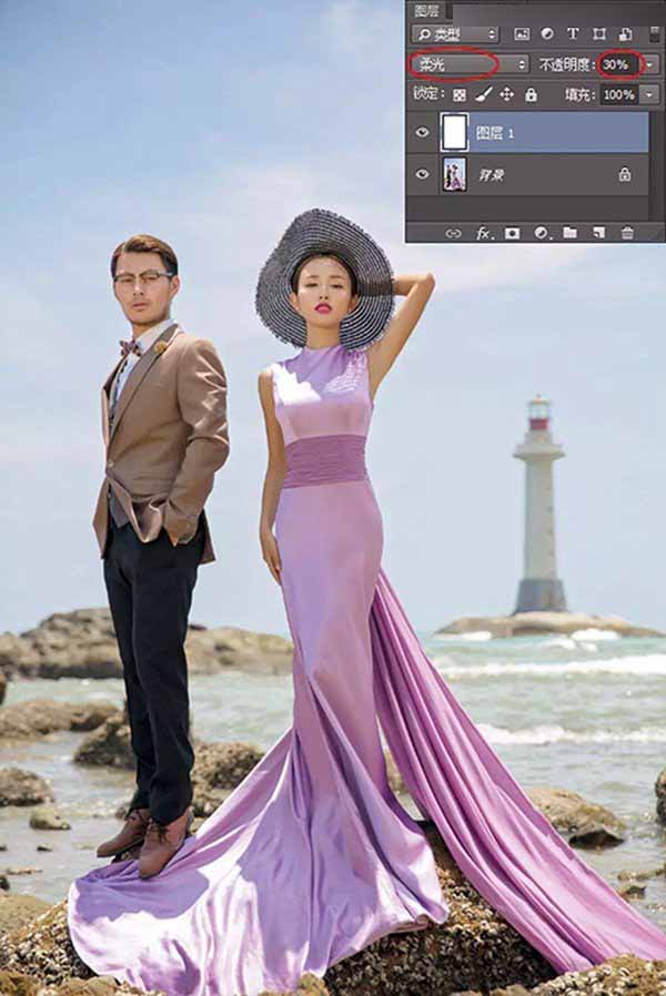 Photoshop利用通道混合器给外景婚纱调色,PS教程,思缘教程网