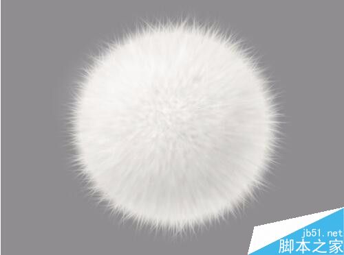 PS绘制一个白色毛毛球特效图