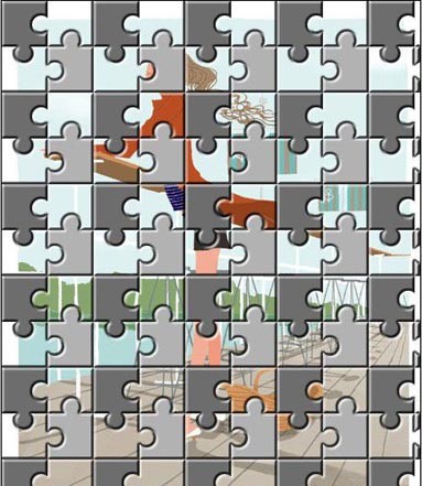 PS将图片制作成拼图效果