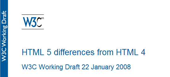 HTML 5 differences from HTML 4