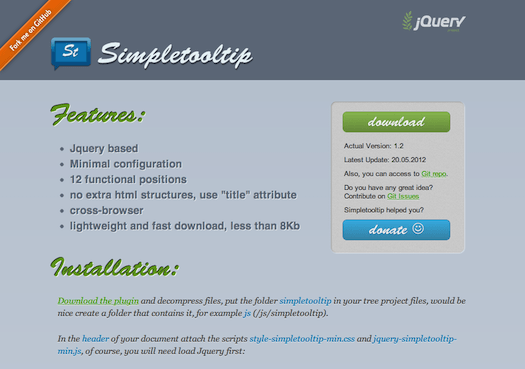 아름답고 신선한 jQuery 툴팁 플러그인 17개 추천