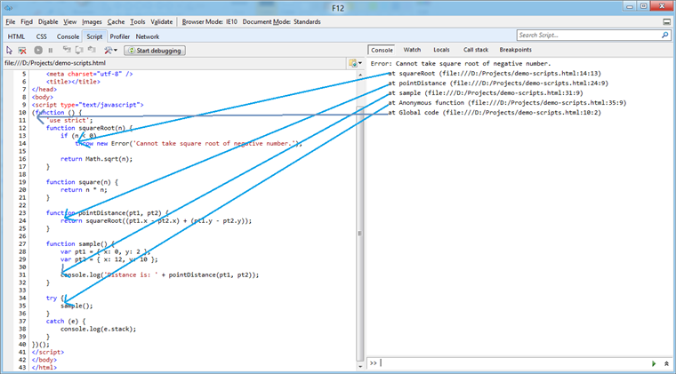 IE10 Error.stack 让脚本调试更加方便快捷_html5教程技巧