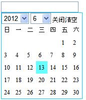 簡約JS日曆控制項 實例程式碼_javascript技巧