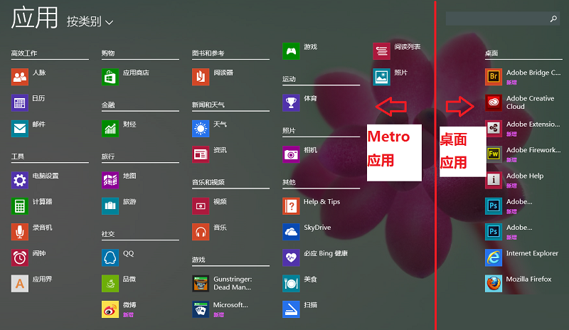 在win8.1的应用菜单中修改默认排序的方法