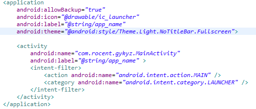 配置文件中设置android:theme