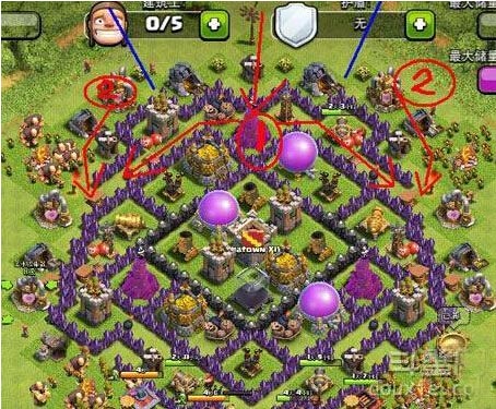 部落战争8部落战争可引导进攻兵分散八本阵型