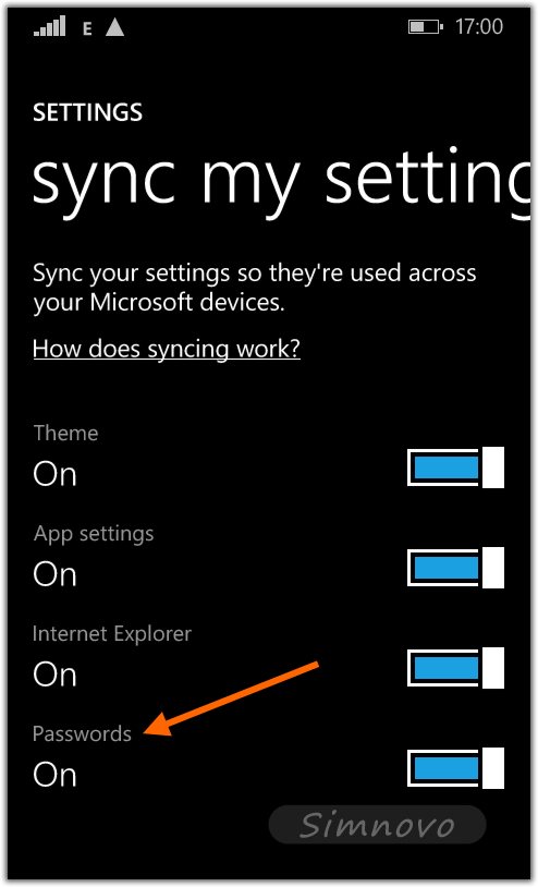 Windows Phone 8.1密码同步设置
