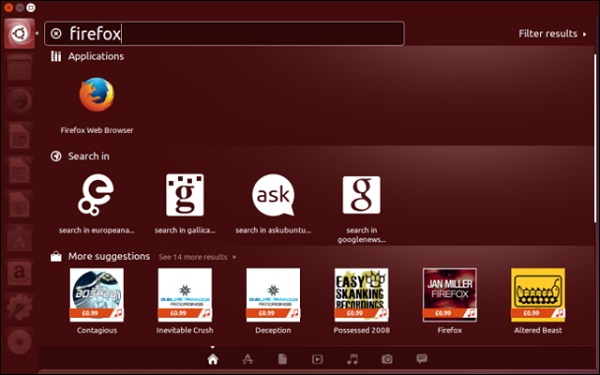 Ubuntu Dash Amazon