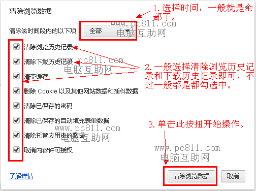 ie\/360\/搜狗\/谷歌\/火狐浏览器如何删除历史记录