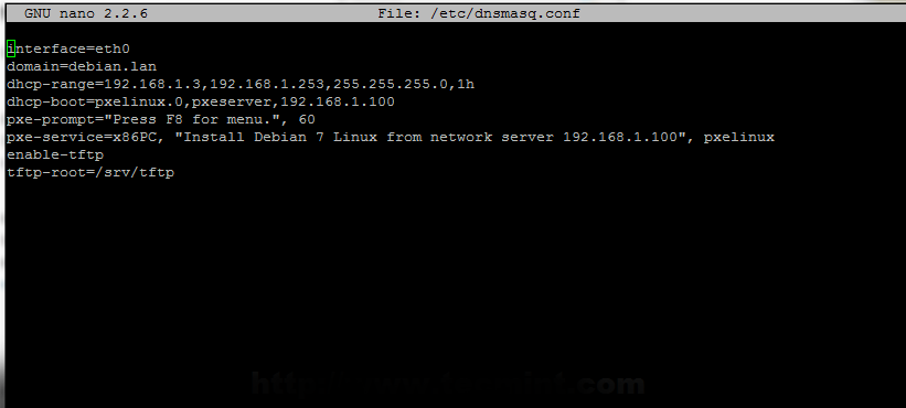 Configuration of Dnsmasq