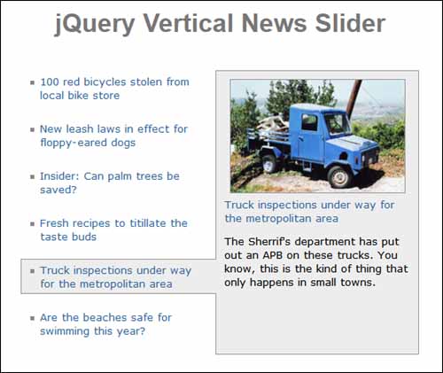 Free jQuery Vertical News Slider