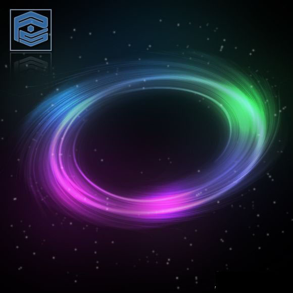PhotoShop（PS）利用滤镜及画笔工具制作漂亮的彩色光环星空教程