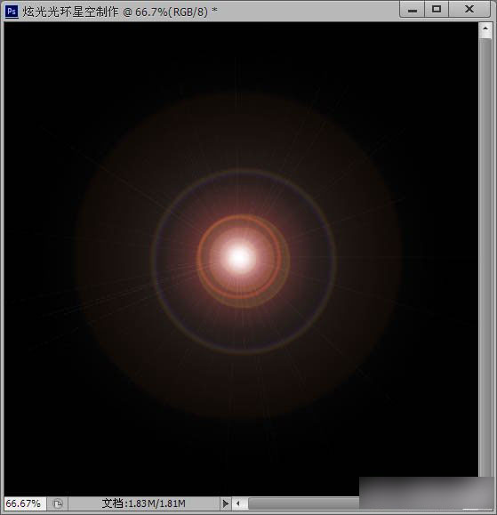 PhotoShop（PS）利用滤镜及画笔工具制作漂亮的彩色光环星空教程