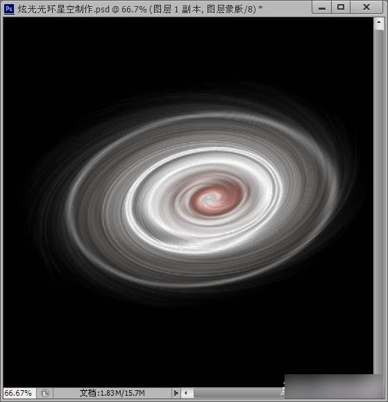 PhotoShop（PS）利用滤镜及画笔工具制作漂亮的彩色光环星空教程
