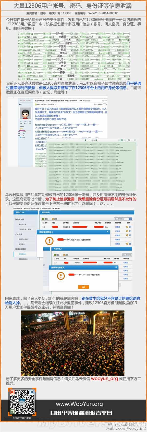 12306明文密码、身份证、邮箱等信息泄露