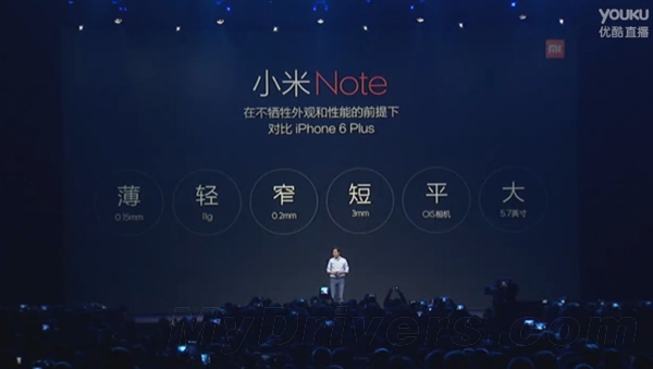 亮了!小米Note对比iPhone 6 Plus