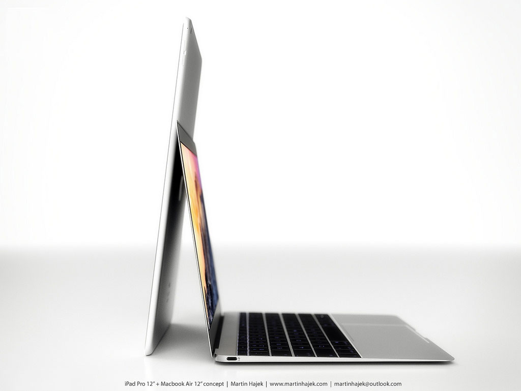 iPad Pro对比12寸MacBook Air 3D概念图赏_平