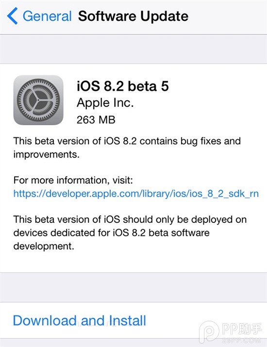 苹果向开发者推送iOS8.2 beta5测试版_苹果手