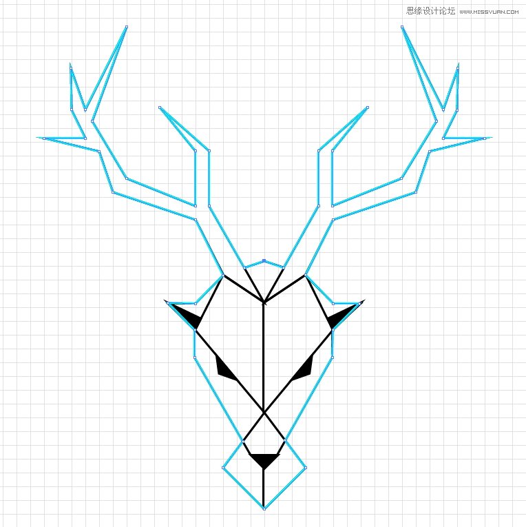 Illustrator绘制简约时尚的鹿形头像LOGO教程_