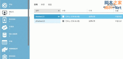 微软Windows Azure管理中心