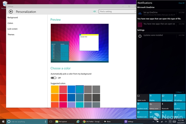 靓！Windows 10 Build 10061海量图赏