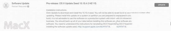 os x yosemite10.10.4beta2下载发布 性能增强和bug修复2