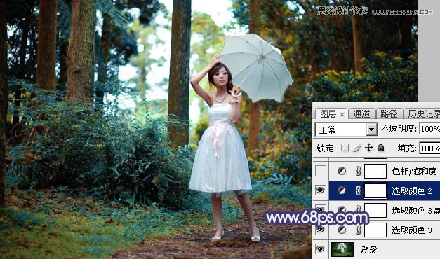 Photoshop调出森林果子照片梦幻紫色调,PS教程
