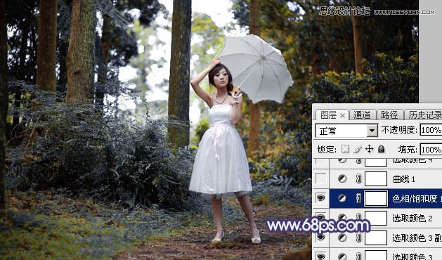 Photoshop调出森林果子照片梦幻紫色调,PS教程