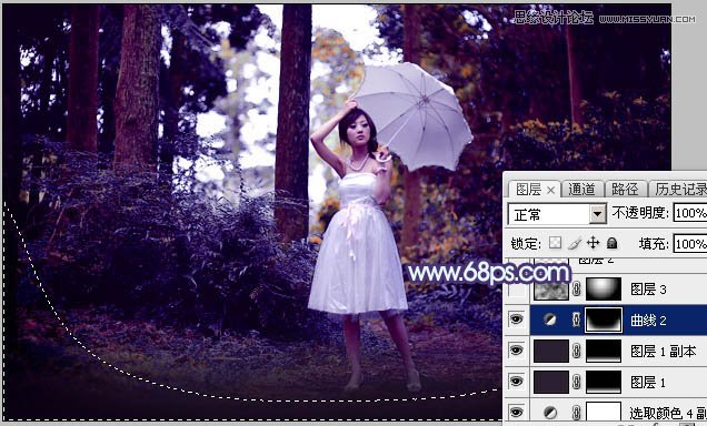 Photoshop调出森林果子照片梦幻紫色调,PS教程