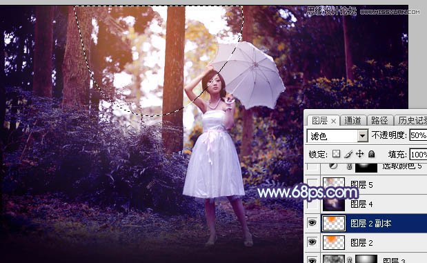 Photoshop调出森林果子照片梦幻紫色调,PS教程