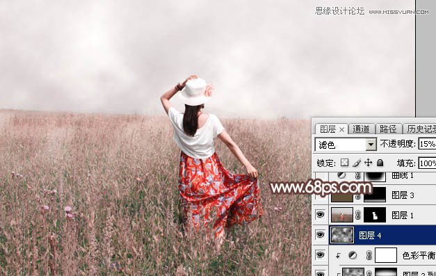 Photoshop调出早晨雾蒙蒙效果的外景人像