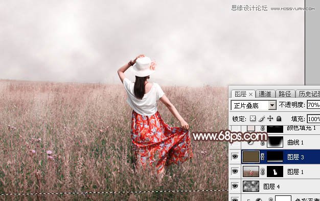 Photoshop调出早晨雾蒙蒙效果的外景人像
