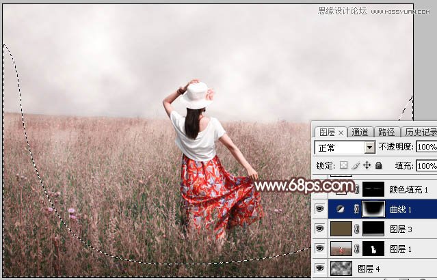 Photoshop调出早晨雾蒙蒙效果的外景人像