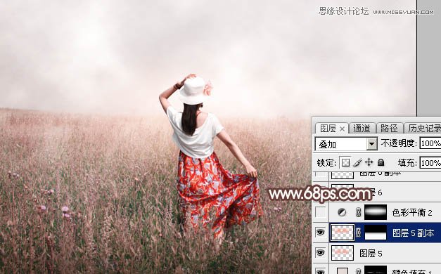 Photoshop调出早晨雾蒙蒙效果的外景人像