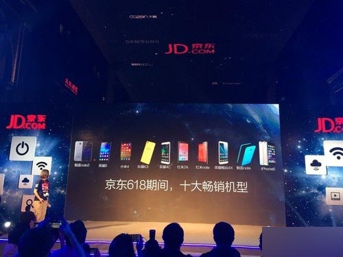 京东618手机销量同比增长249% 华为双赢
