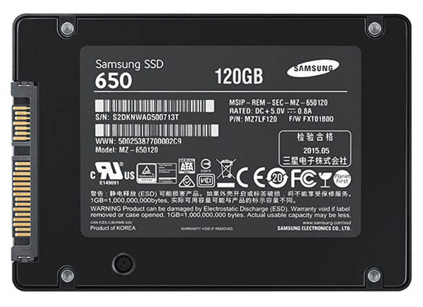 三星650 SSD固态硬盘发布 120G价格创历史新