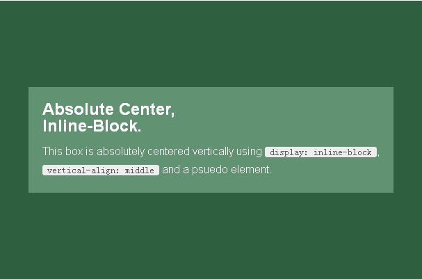 详解CSS中使用inline-block来进行居中的示例