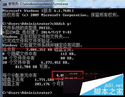 分配单元为“4096字节”