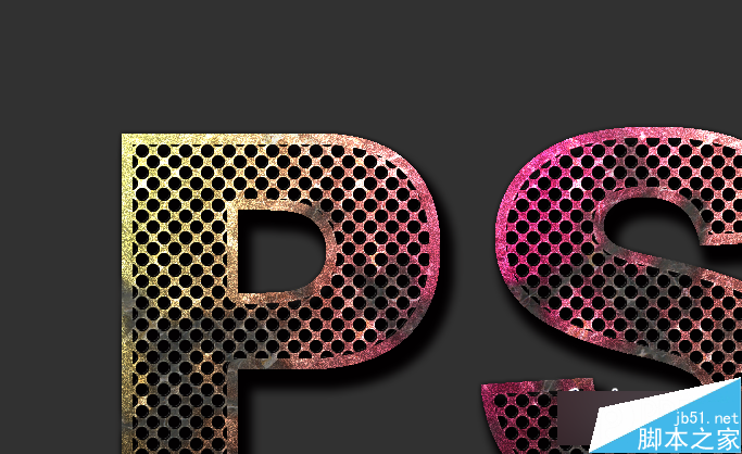 PS制作怀旧网面有质感的金属文字效果_脚本之