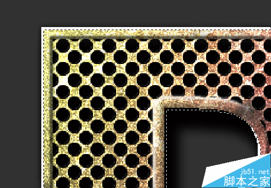 PS制作怀旧网面有质感的金属文字效果_脚本之