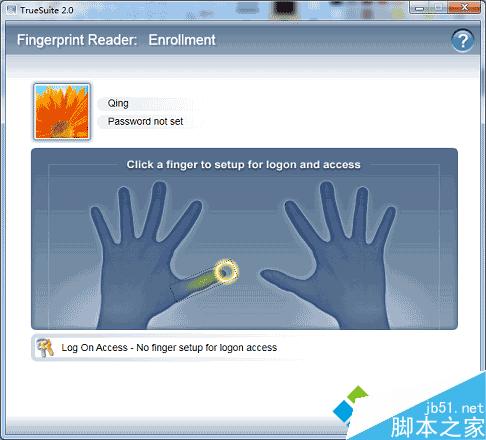 点击 管理指纹数据 点击 管理指纹数据