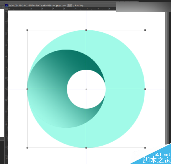 Photoshop制作三维立体风格的绿色圆形旋涡图形图标