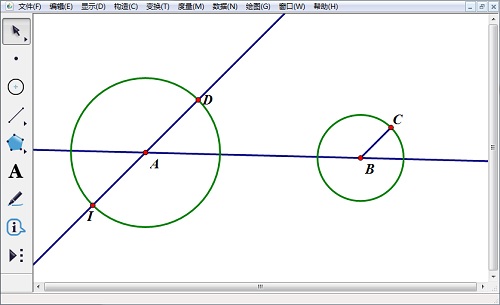 如何使用几何画板画圆的内公切线?几何画板内公切线画法