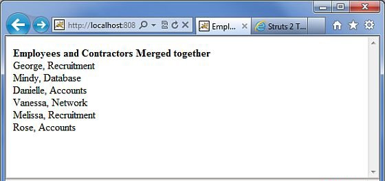 简单说明Java的Struts框架中merge标签的使用方法